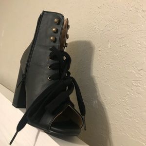 Black Leather Stiletto Boots